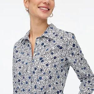 J.CREW- Printed cotton mini shirtdress
